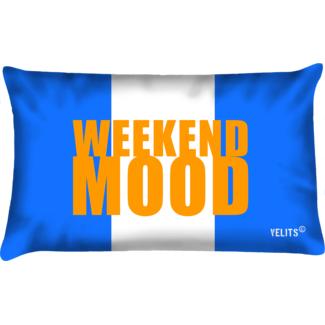 Velits Buitenkussen Oranje Blanje Bleu Weekend Mood