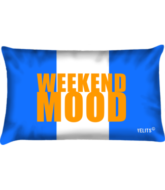Velits Buitenkussen Oranje Blanje Bleu Weekend Mood