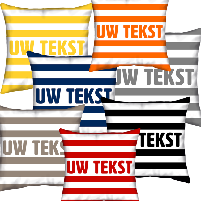 Velits Outdoor Buitenkussen gestreept met eigen tekst