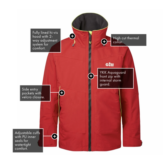 Gill Heren zeiljas OS3 Coastal maat S zwart