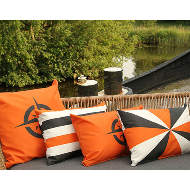 Velits Outdoor Bootkussen Orange is New Black streep kompas