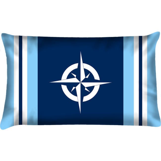 Velits Outdoor Bootkussen Blauw Bloed streep kompas