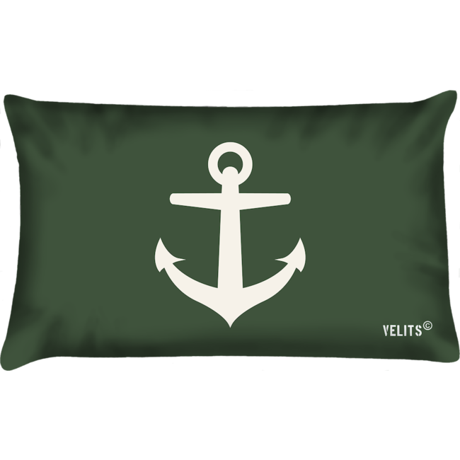 Velits Outdoor Bootkussen In the Army anker groen met ecru