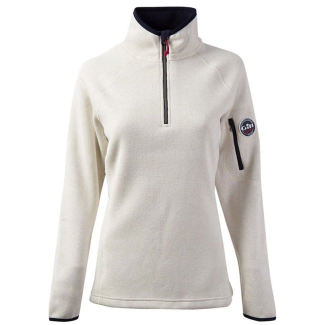 Gill dames fleece trui gebreid ecru