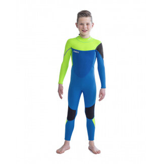 Boston wetsuit junior teal/lime blue/army