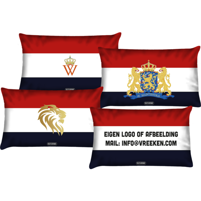 Velits Outdoor Outdoor sierkussen vlag Nederland met opdruk naar keuze