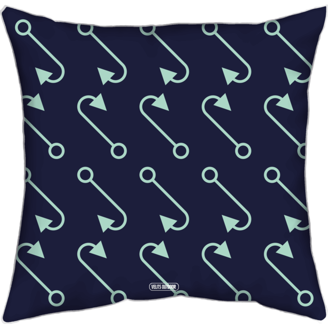 Velits Outdoor Buitenkussens groen-blauw met ankers, set van 3