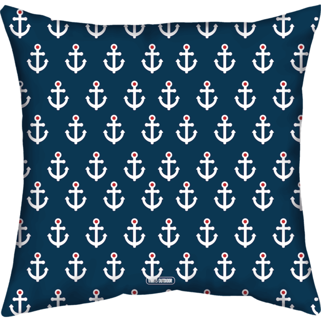 Velits Outdoor Buitenkussens retro rood-blauw rood ankers/strepen, set van 3