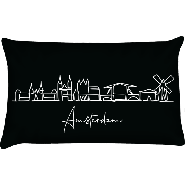 Velits Outdoor Sierkussen outdoor Amsterdam Simple Line zwart V1