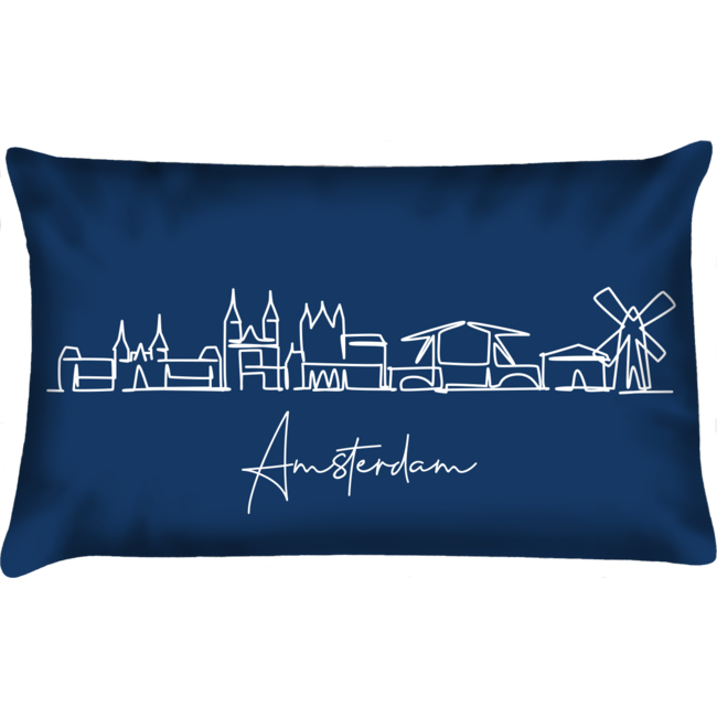 Velits Outdoor Sierkussen outdoor Amsterdam Simple Line blauw V16