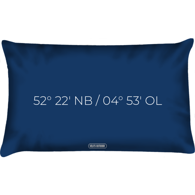 Velits Outdoor Sierkussen outdoor Amsterdam Simple Line blauw V16