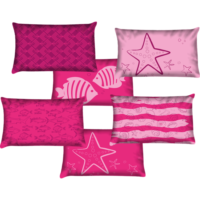 Velits Outdoor Sierkussen zeester roze waterafstotend