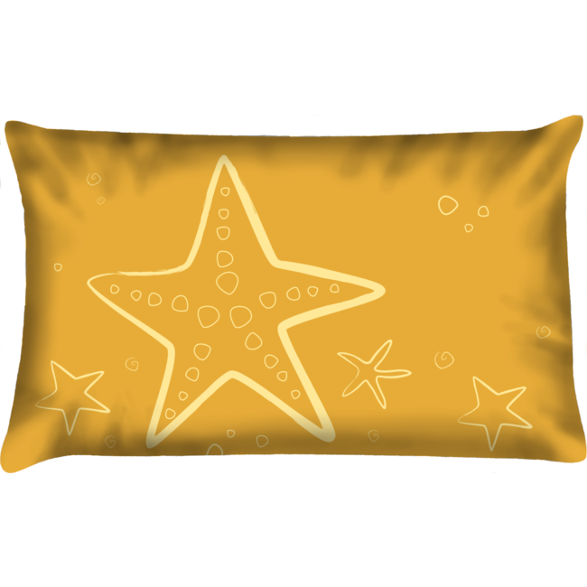 Velits Outdoor Sierkussen zeester geel waterafstotend