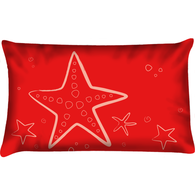 Velits Outdoor Sierkussen zeester rood waterafstotend