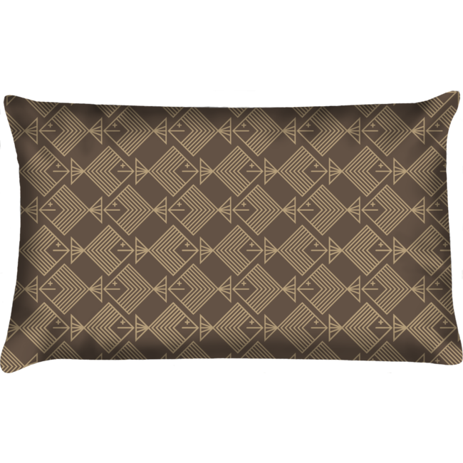 Velits Outdoor Sierkussen vis Escher-stijl beige waterafstotend