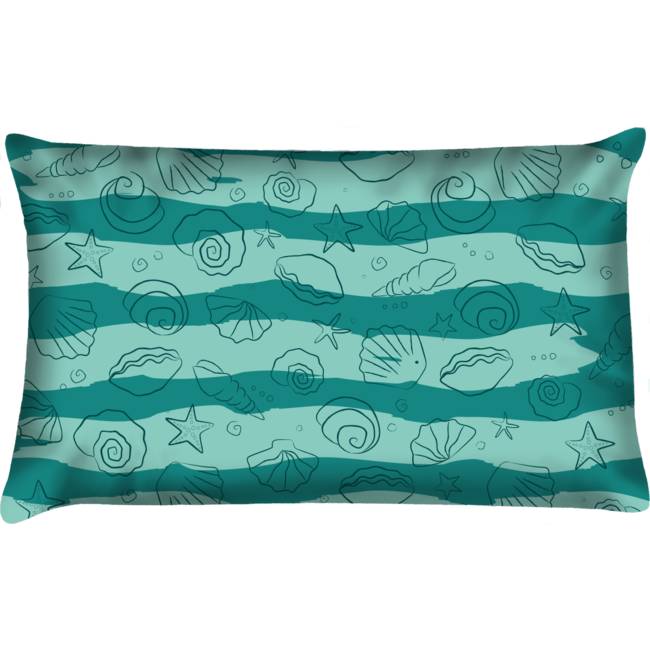 Velits Outdoor Sierkussen zee schelpen groen waterafstotend