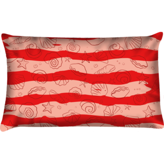 Velits Outdoor Sierkussen zee schelpen rood