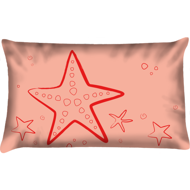 Velits Outdoor Sierkussen zeester rood waterafstotend