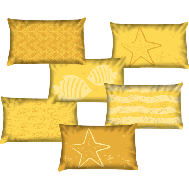 Velits Outdoor Sierkussen zeester geel waterafstotend