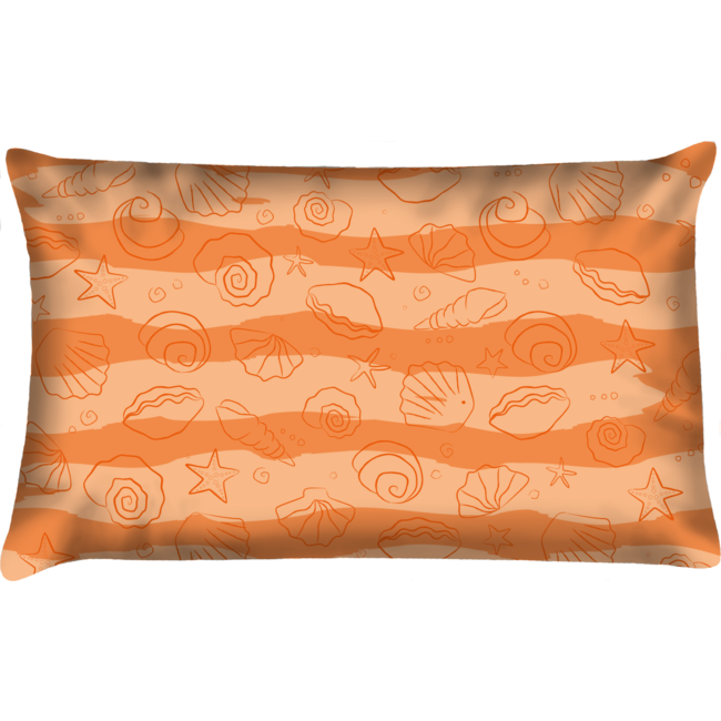 Velits Outdoor Sierkussen schelpen oranje waterafstotend