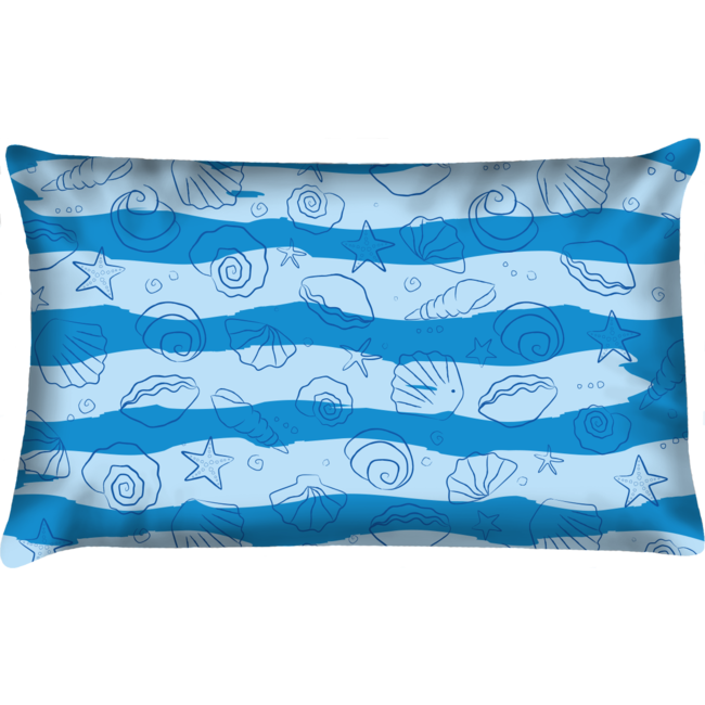 Velits Outdoor Sierkussen schelpen blauw waterafstotend