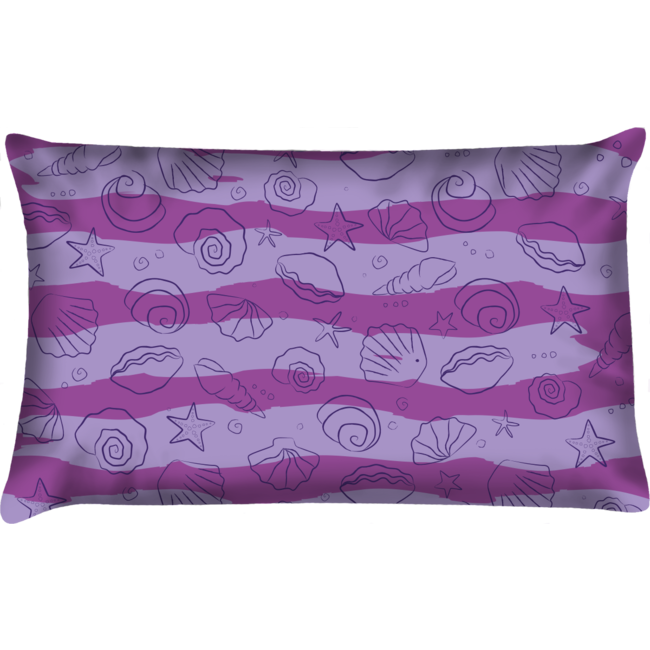 Velits Outdoor Sierkussen zee schelpen paars waterafstotend