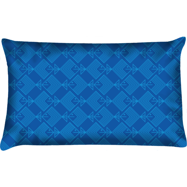 Velits Outdoor Sierkussen vis Escher-stijl blauw waterafstotend