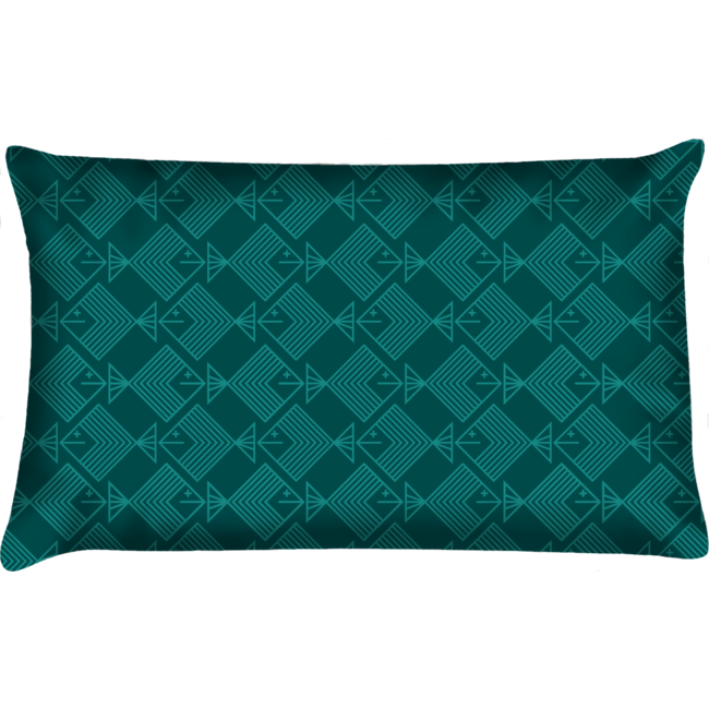 Velits Outdoor Sierkussen vis Escher-stijl groen waterafstotend