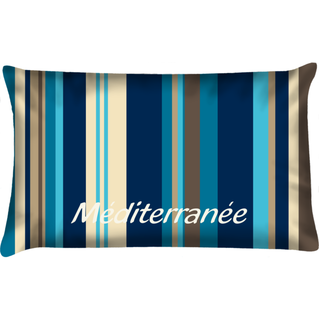 Velits Outdoor Sierkussen Saint Tropez gestreept blauw beige