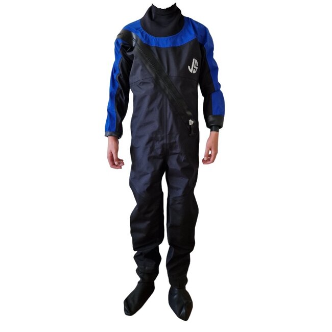 JS sports Kinder droogpak laminaat zwart/blauw - SALE -