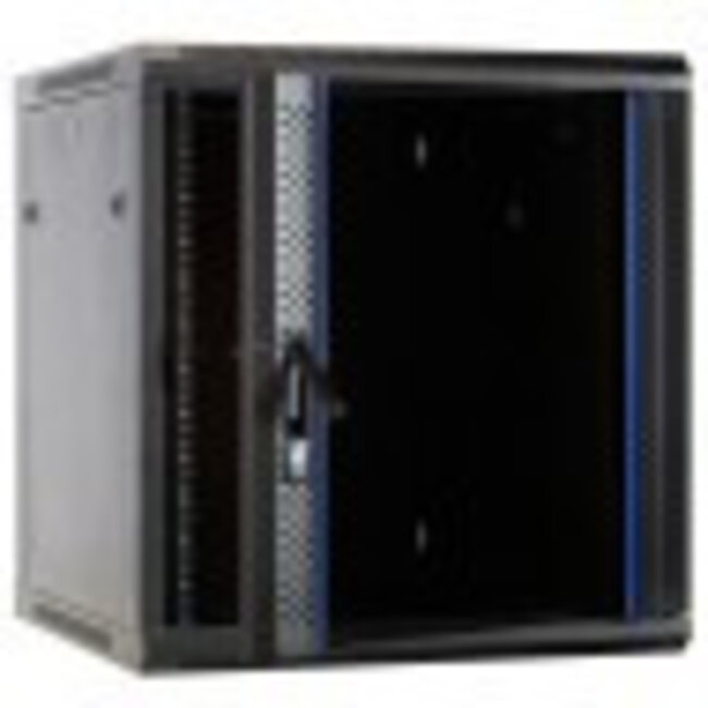 12U Wandkast met glazen deur, zwart