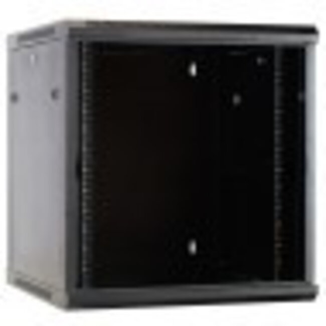 12U Wandkast met glazen deur, zwart