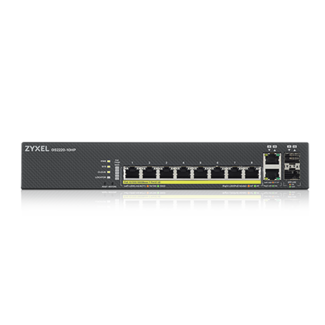 ZyXEL Zyxel GS2220-10HP poort Gigabit Nebula-Flex Switch PoE+