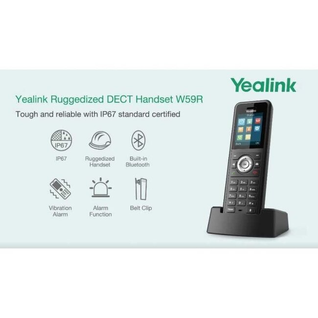 YEALINK W59R RUGGEDIZED HD IP DECT HANDSET (INCL. LADER)