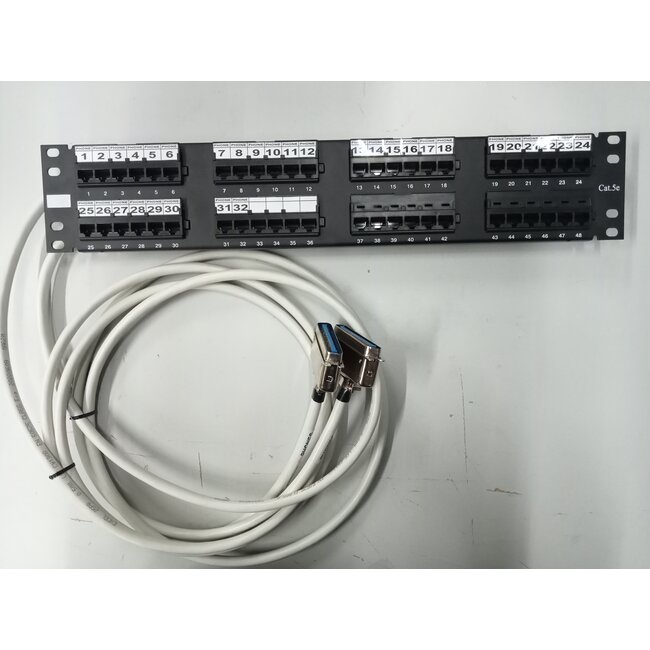 Cable Telco RJ-21 AC180º/M to Patch Panel 48xRJ45