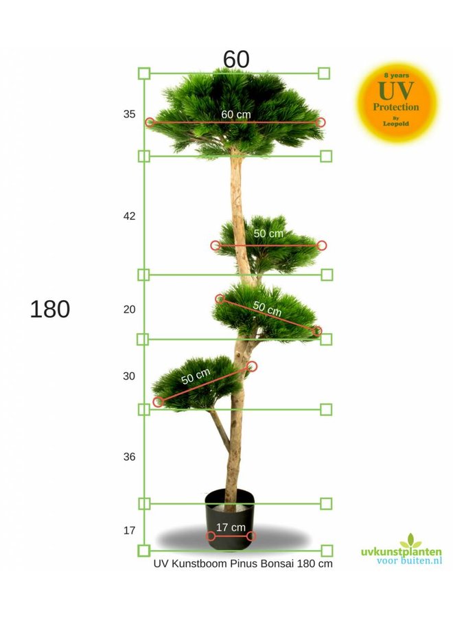 Grote Kunstboom Pinus Bonsai 180 cm UV voor Buiten