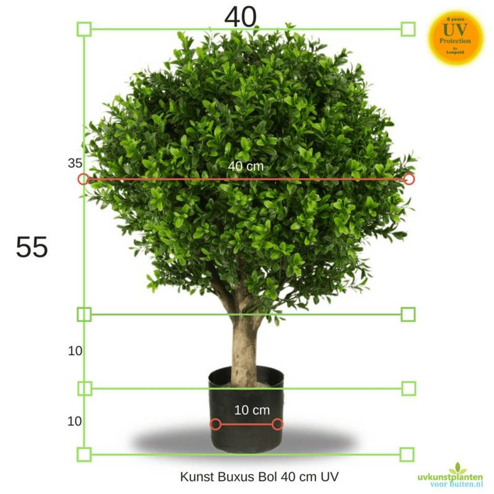 Buiten Kunst Buxus Bol 40 cm UV Buiten Kunst Buxus Bol 40 cm UV