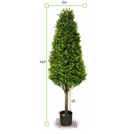 Kunst Buxus Pyramide 140 cm voor buiten met uv protectie Kunst Buxus Pyramide 140 cm voor buiten met uv protectie
