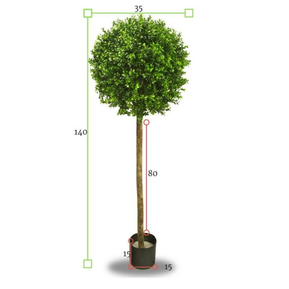 Artificial outdoor Boxwood ball on trunk 140 cm UV protected