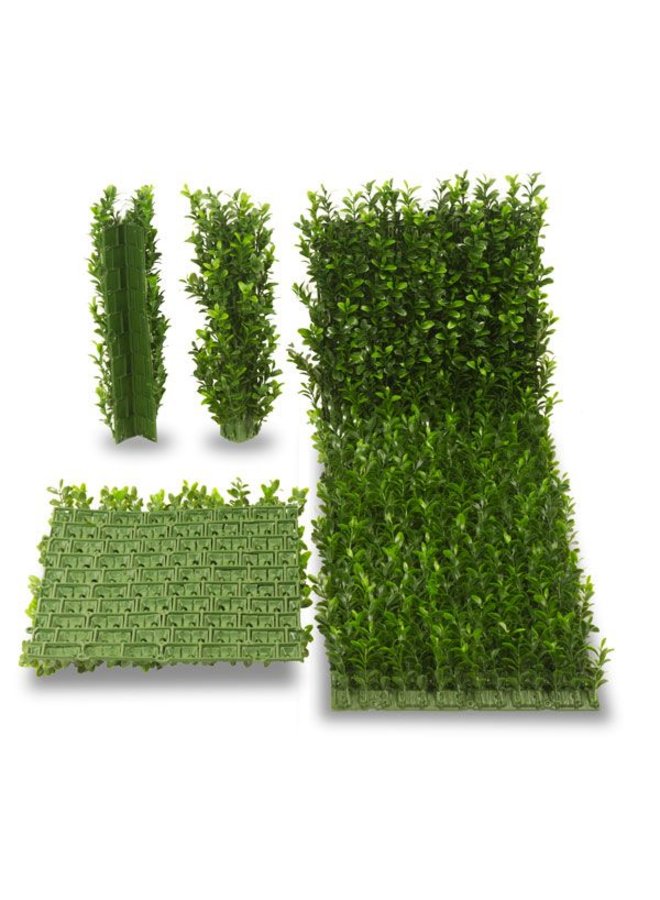 Outdoor Artificial Boxwood mat with 140 tips for wall covering UV