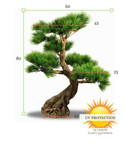 Kunststof Bonsai Pinus boom 80 cm UV voor buiten met 5 etages Kunststof Bonsai Pinus boom 80 cm UV voor buiten met 5 etages