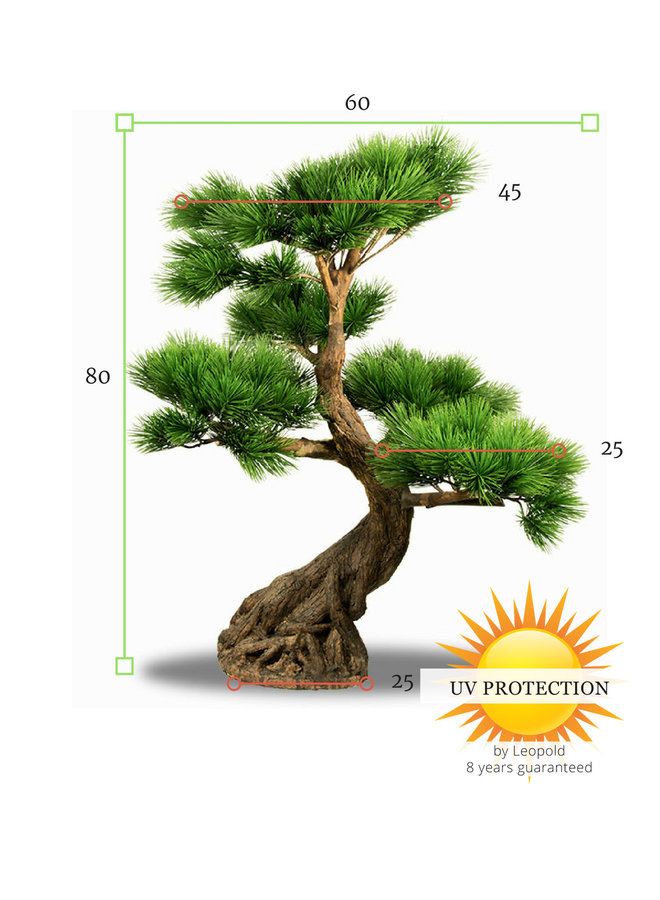 Kunststof Bonsai Pinus boom 80 cm UV voor buiten met 5 etages