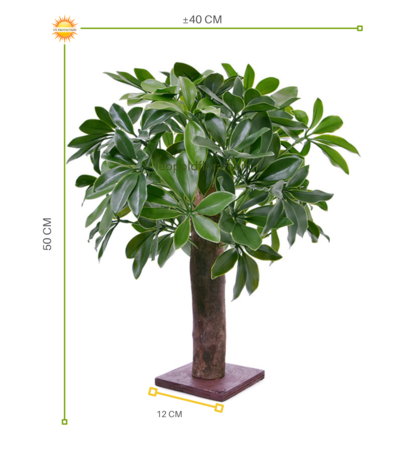 Schleffera kunstplant op ministam 50 cm  UV voor buiten Schleffera kunstplant op ministam 50 cm  UV voor buiten