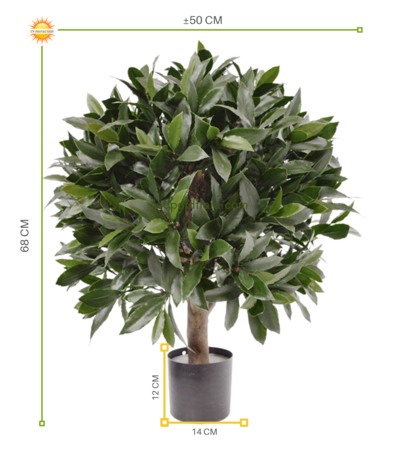 Kunst laurier bol 55 cm voor buiten