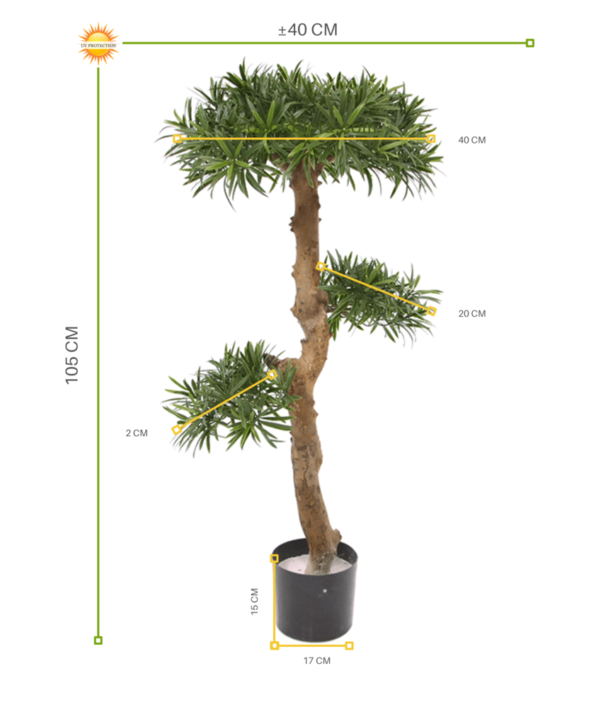 Kunst Podocarpus Bonsai 105 cm UV voor buiten