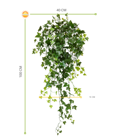 Artificial outdoor Ivy hanging plant 100 cm UV protected