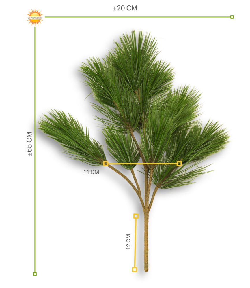 UV protected artificial Pine branch 65 cm for outside