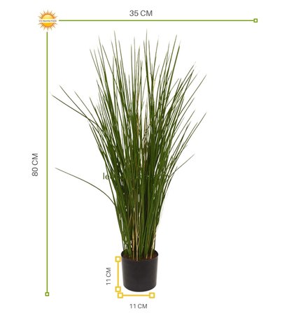 Kunst Siergras plant 80 cm UV in pot Kunst Siergras plant 80 cm UV in pot
