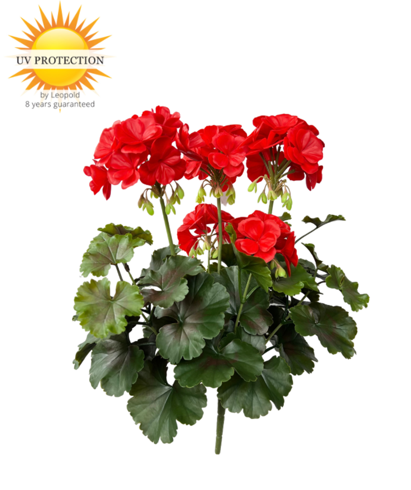 Geranium outdoor artificial bouquet 38cm red anti-UV Geranium outdoor artificial bouquet 38cm red anti-UV