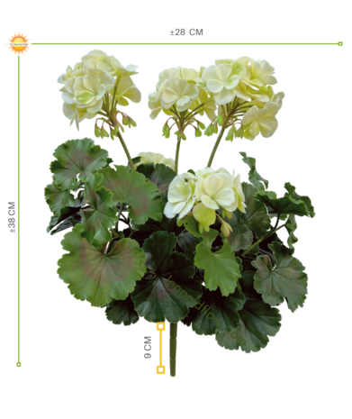 Geranium artificial bouquet 38cm White UV Geranium artificial bouquet 38cm White UV